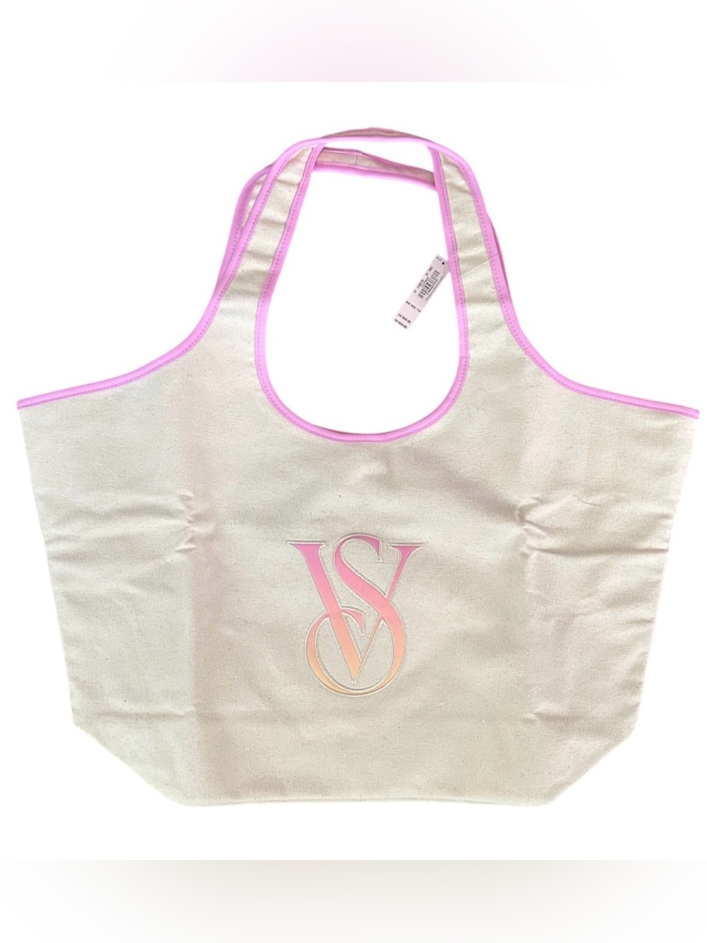 Victoria's Secret Cream Canvas Monogram Tote